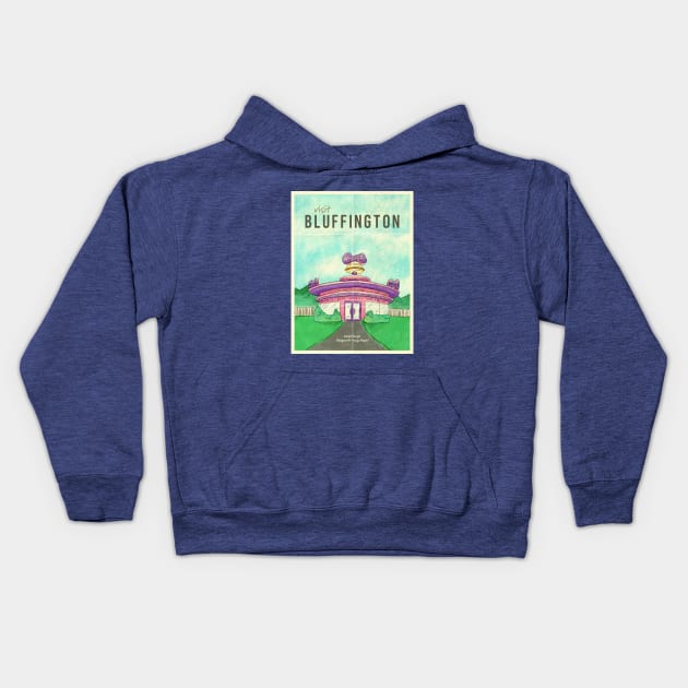 Bluffington's Honker Burger Travel Poster Kids Hoodie by NeaandTheBeard